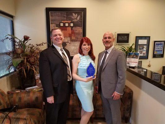 Diamond Club Top 2% Company Wide Real Estate Sales 2016 with Managers Jeff Goldbloom & Neil Sammons.