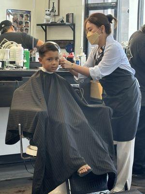 My Son Loves His Barber!