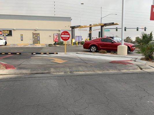 This is the curb the expect you to jump off with your car at the McDonald's.