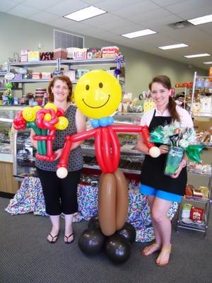 Balloon Men, balowers, and vases filled with goodies. Look for our advertisement on A&E  and the Discovery Channel