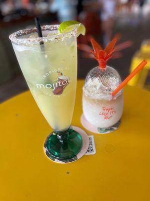 Jalapeño mojito and Piña colada.