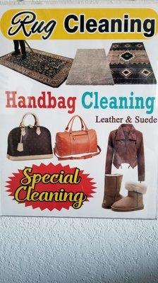 We offer cleaning for leather and suede.