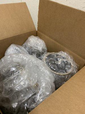 We Pack and Ship Fragile Items using Bubble Wrap and Packing Material