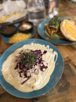 Enchiladas and Baja Burger