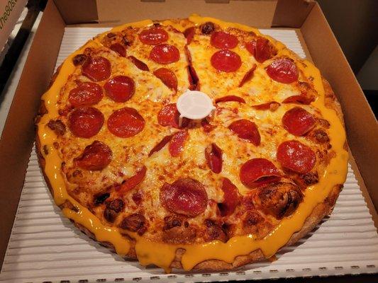 Pepperoni Pizza with Nacho Cheese Crust