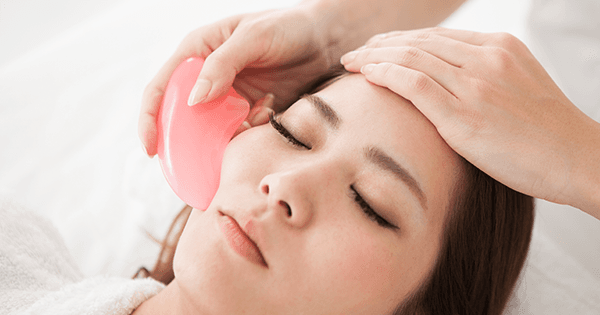 Special Gua-Sha (scraping) technic to tone and uplift and the sagging facial muscles, looking healthier and younger!