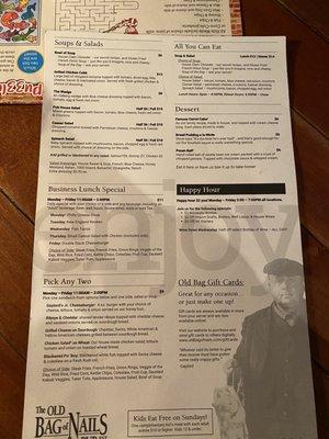 New post Covid menu