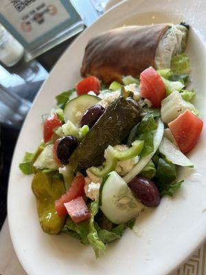 Spanakopita with Greek salad