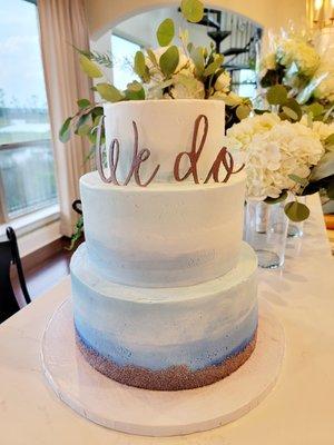 3 tier ombre wedding cake