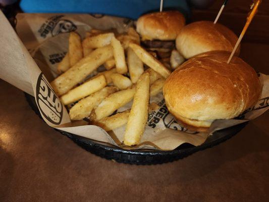 Sliders and fries