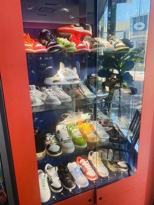 Another display with shoes just shoved inside