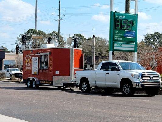 The Bearded Chef Food truck located at BP gas station adjacent to Post Office