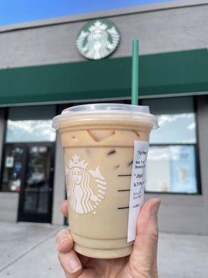 About $7: Iced Chai with Pumpkin Cold Foam