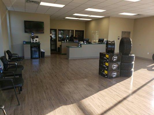 Plaza Tire Service - Paducah North keeps a variety of tires and wheels on display in our store showroom.