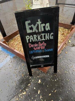 Extra parking (small lot on site)