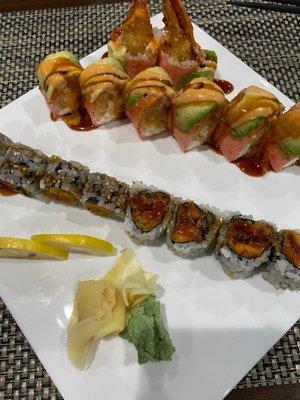 Sweet potato tempura roll, torpedo roll