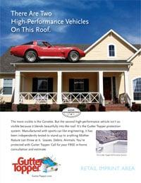 There are two high performance vehicles on this roof: GutterTopper & the red corvette.