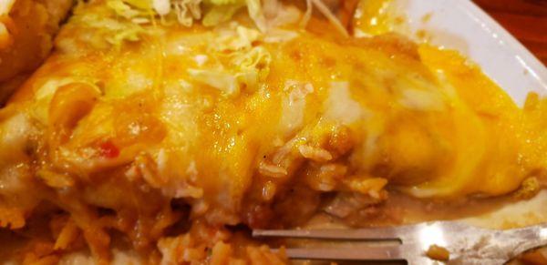 Ground beef enchilada with no sauce on it