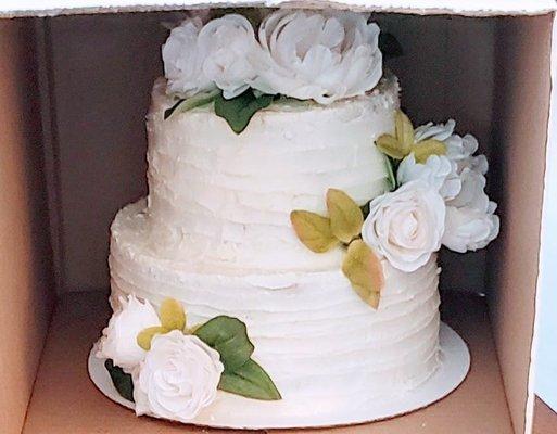 Rustic Wedding Cake with Flowers - many flavors available