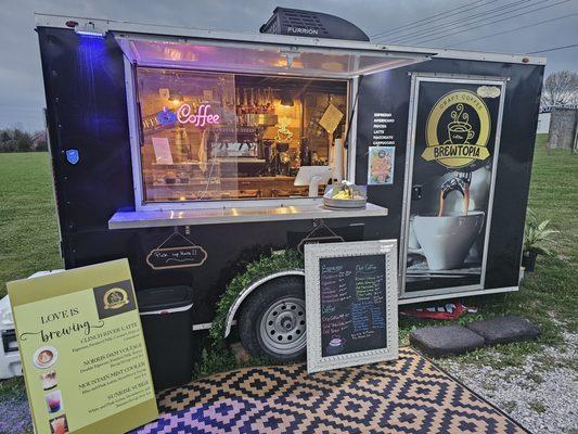 Great coffee trailer with energy drinks and lattes!