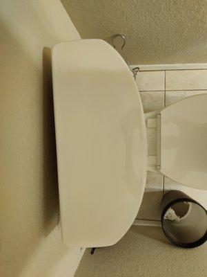 Toilet tank not straight