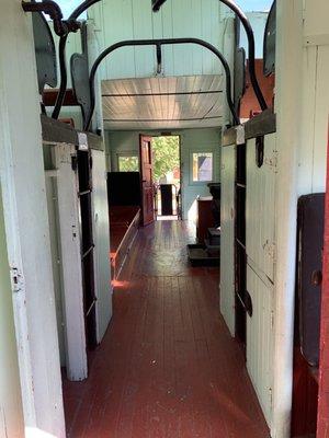 Inside of the railway car.