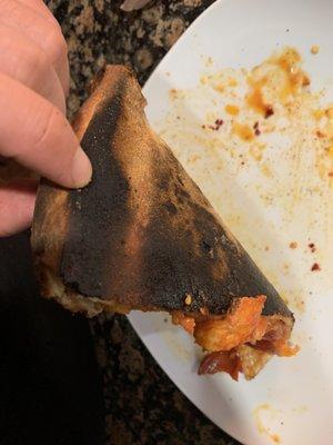 Burnt pizza