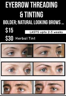 Eyebrow threading and tinting