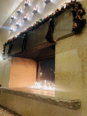 Lobby fireplace