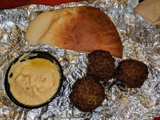 Falafel and hummus