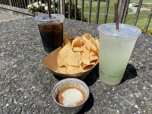 Chips and bean dip