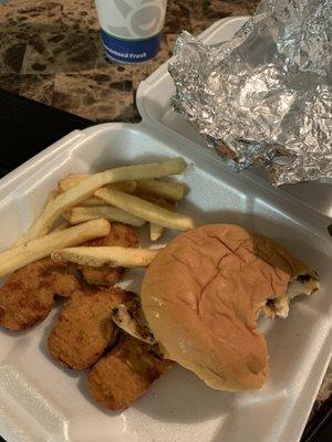 They  cannot follow directions at Hinesville Cookout! Only give you 5 fries and entire family orders wrong!