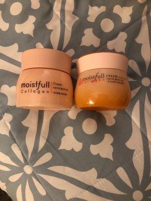 Etude House Moistfull Collagen Cream Left: fake  Right: real