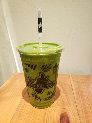 Hi- Fibe: Blended spinach, kale, cucumber, and green apple