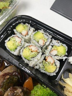 California Roll Beef Negimaki Lunch Bento Box