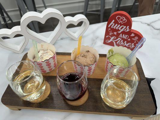 A Wine and Gelato flight!