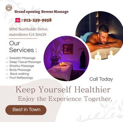 The full body massage targets all the major areas of the body that are most subject to strain and discomfort including the ne...