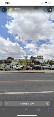 View from Arleta ave across in front of tacos el oso.