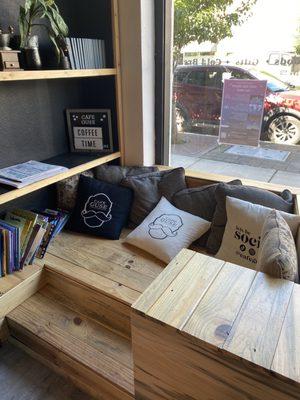 Window nook with children's books