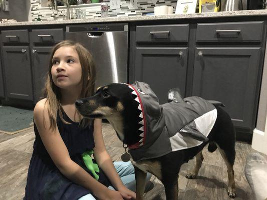 My beautiful daughter and our shark (bait)