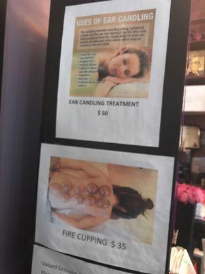 Ear candling treatment & fire cupping treatment