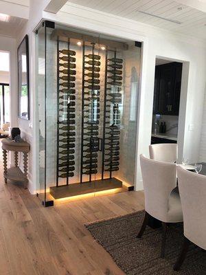 Custom Wine Rack with Glass Enclosure