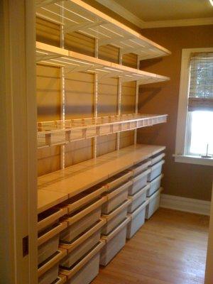 ELFA Closet Storage - Dawers and Shelving