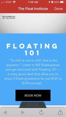 This is a great deal! 3 floats for $101! I'm heading here this morning to inquire about this deal.