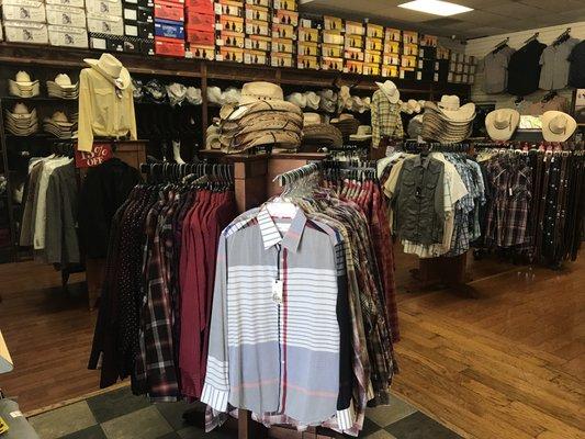 Western clothes, hats, belts