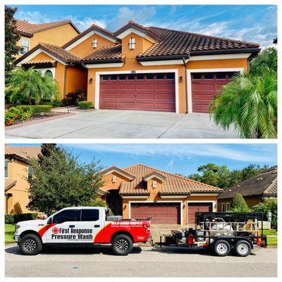 Pressure Washing on House