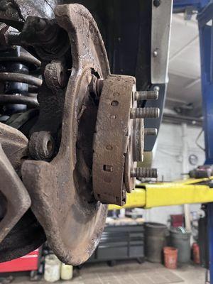 Parking brake shoe repair. Rochester NY