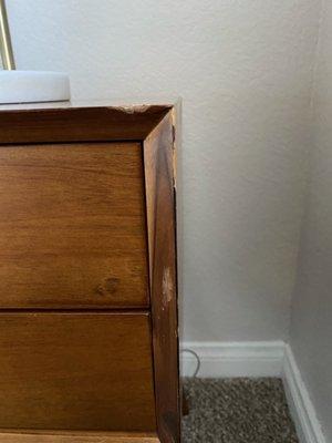 Damaged bed table