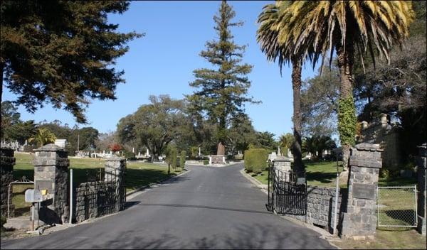 Cypress Hill Memorial Park entrance on Magnolia Ave.