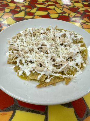 Chilaquiles with Chicken I asked them extra spicy and they were amazing nice and hot